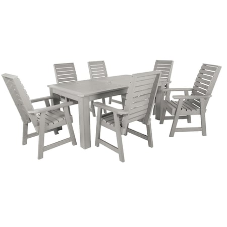 Highwood Usa Weatherly 7pc Rectangular Outdoor Patio Furniture Dining Set 72 x 42 AD-ST7WL1CO4AA-HGR